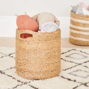 Eco-Friendly Jute Round Storage Basket Set