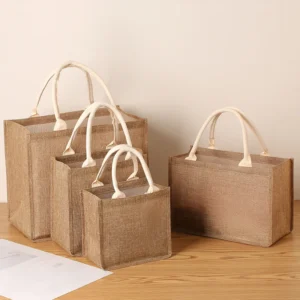 jute tote bag imitation linen shopping bag travel organizer bag